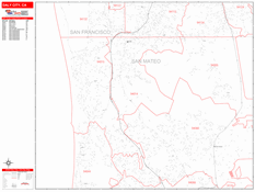 Daly City Digital Map Red Line Style